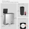 2 x 8 Gallon (2 x 30 L) Garbage Can for Kitchen