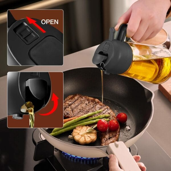16oz/470ml Glass Olive Oil Sprayer for Cooking with Stickers