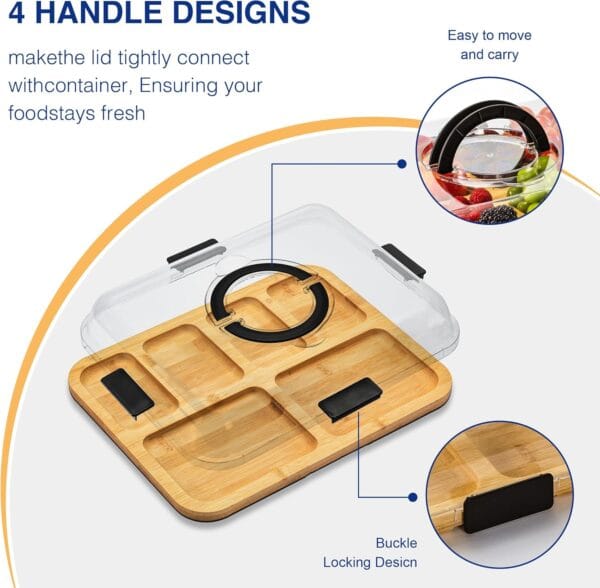 Charcuterie Board with Clear Lid