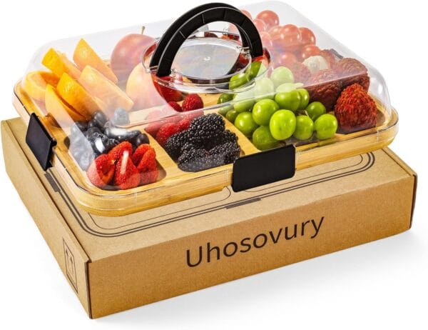 Charcuterie Board with Clear Lid